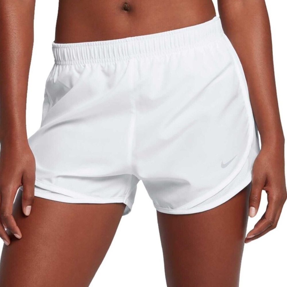 Nike White Athletic Shorts with Relaxed Fit and Elastic Waistband